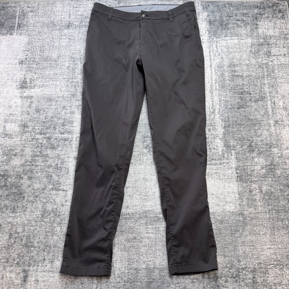 birddogs Pants Men 34x32 (32x30) Gray Brief Lined Performance Chino Commute Golf